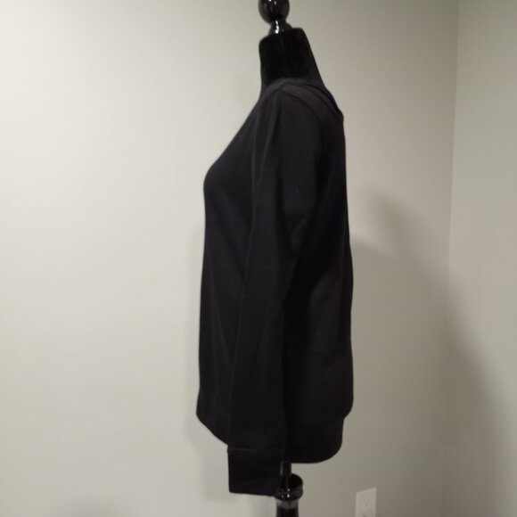 BLACK CRISS-CROSS CUT OUT BACK SWEATSHIRT LONGSLEEVE WOMEN SIZE M - Picture 6 of 9